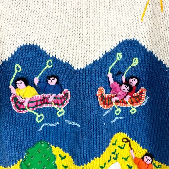 Women's Cream and Yellow Sweater - Picture 2 of 8